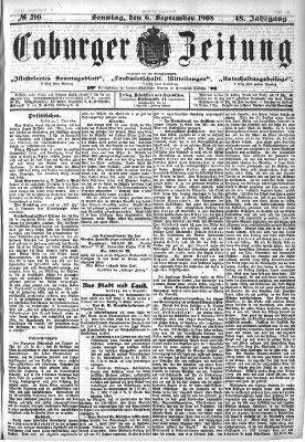 Coburger Zeitung Sonntag 6. September 1908