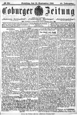 Coburger Zeitung Sonntag 13. September 1908