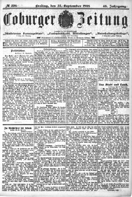 Coburger Zeitung Freitag 25. September 1908