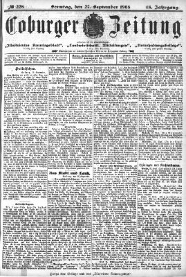 Coburger Zeitung Sonntag 27. September 1908