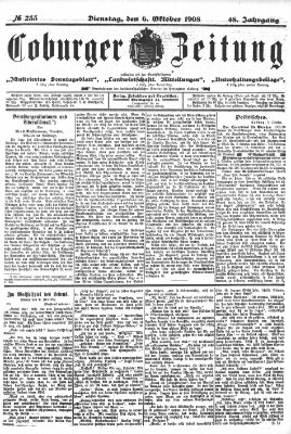 Coburger Zeitung Dienstag 6. Oktober 1908