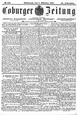 Coburger Zeitung Mittwoch 7. Oktober 1908