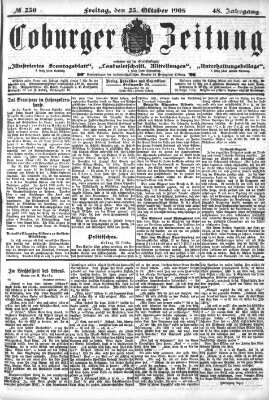 Coburger Zeitung Freitag 23. Oktober 1908