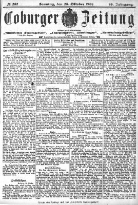 Coburger Zeitung Sonntag 25. Oktober 1908