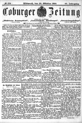 Coburger Zeitung Mittwoch 28. Oktober 1908