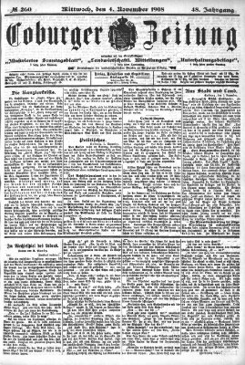 Coburger Zeitung Mittwoch 4. November 1908