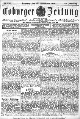 Coburger Zeitung Sonntag 15. November 1908