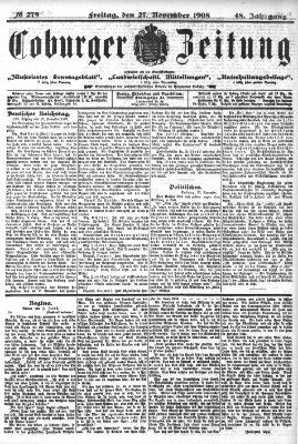 Coburger Zeitung Freitag 27. November 1908