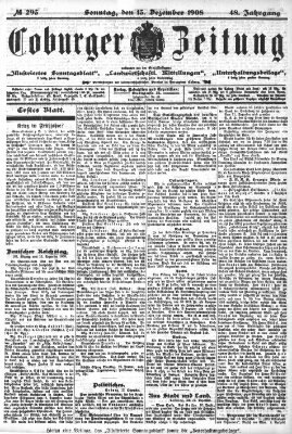 Coburger Zeitung Sonntag 13. Dezember 1908