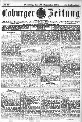 Coburger Zeitung Dienstag 29. Dezember 1908