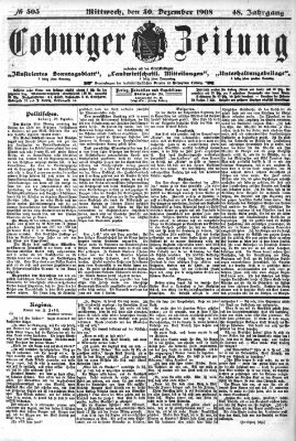 Coburger Zeitung Mittwoch 30. Dezember 1908