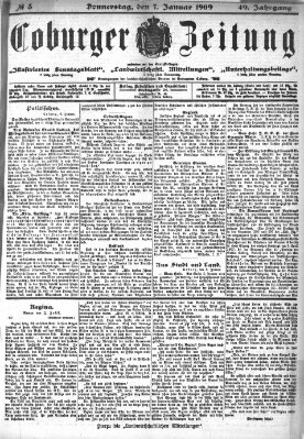 Coburger Zeitung Donnerstag 7. Januar 1909