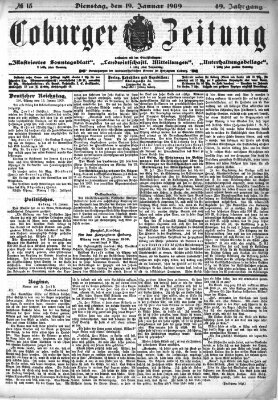 Coburger Zeitung Dienstag 19. Januar 1909