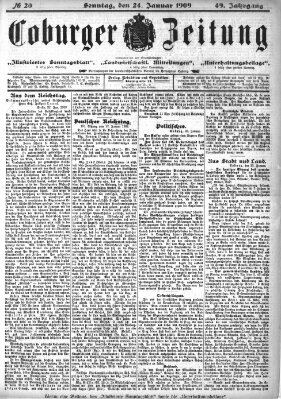 Coburger Zeitung Sonntag 24. Januar 1909