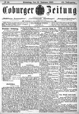 Coburger Zeitung Sonntag 31. Januar 1909