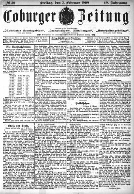 Coburger Zeitung Freitag 5. Februar 1909