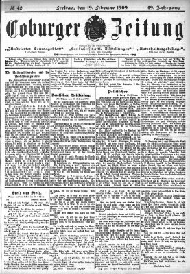 Coburger Zeitung Freitag 19. Februar 1909