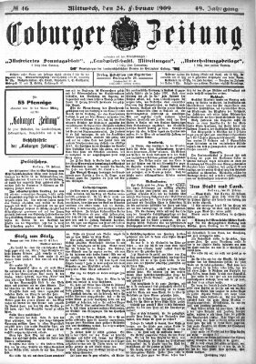 Coburger Zeitung Mittwoch 24. Februar 1909