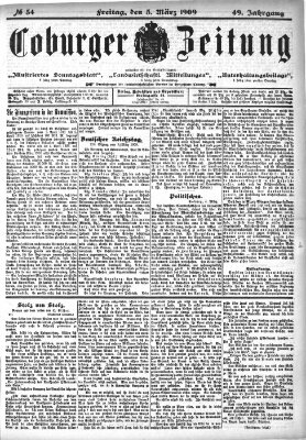 Coburger Zeitung Freitag 5. März 1909