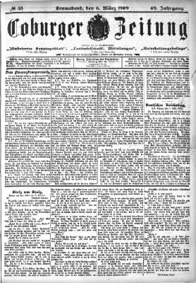 Coburger Zeitung Samstag 6. März 1909