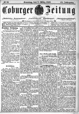 Coburger Zeitung Sonntag 7. März 1909