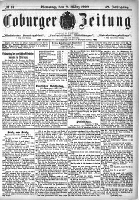 Coburger Zeitung Dienstag 9. März 1909