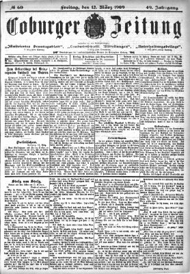 Coburger Zeitung Freitag 12. März 1909