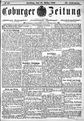 Coburger Zeitung Freitag 19. März 1909