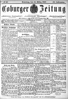 Coburger Zeitung Sonntag 21. März 1909