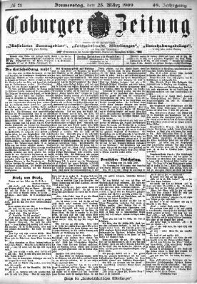 Coburger Zeitung Donnerstag 25. März 1909