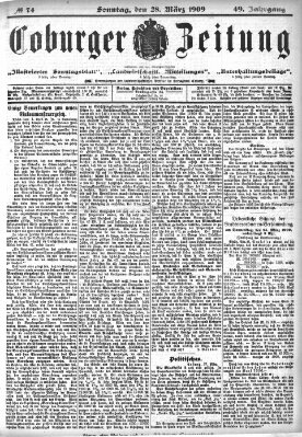 Coburger Zeitung Sonntag 28. März 1909