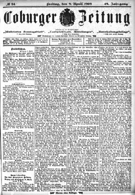 Coburger Zeitung Freitag 9. April 1909