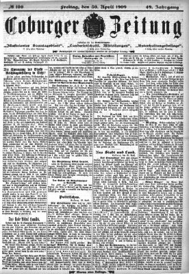 Coburger Zeitung Freitag 30. April 1909
