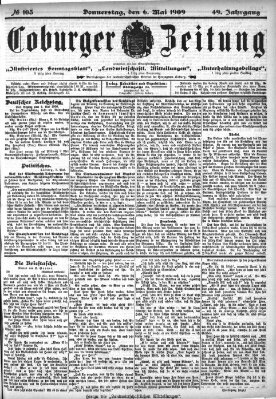 Coburger Zeitung Donnerstag 6. Mai 1909