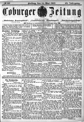 Coburger Zeitung Freitag 14. Mai 1909