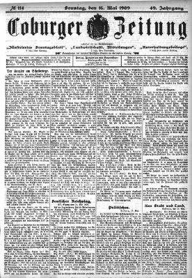 Coburger Zeitung Sonntag 16. Mai 1909