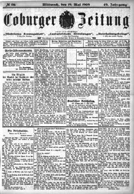 Coburger Zeitung Mittwoch 19. Mai 1909