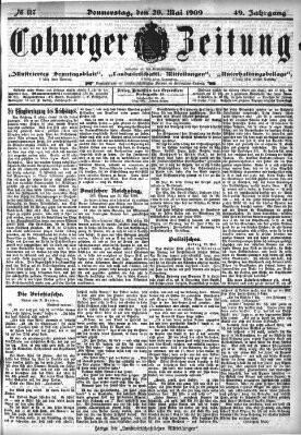 Coburger Zeitung Donnerstag 20. Mai 1909