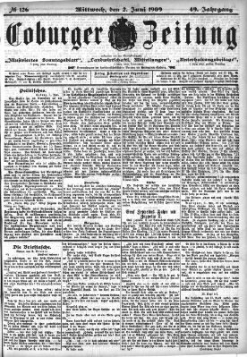 Coburger Zeitung Mittwoch 2. Juni 1909