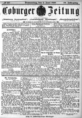 Coburger Zeitung Donnerstag 3. Juni 1909