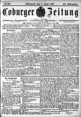 Coburger Zeitung Mittwoch 9. Juni 1909