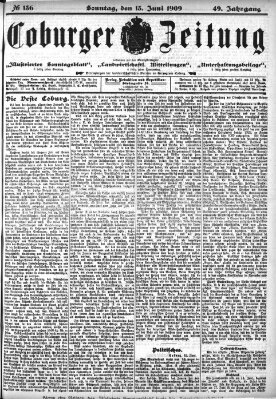 Coburger Zeitung Sonntag 13. Juni 1909