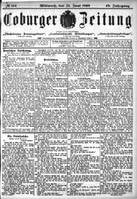 Coburger Zeitung Mittwoch 23. Juni 1909