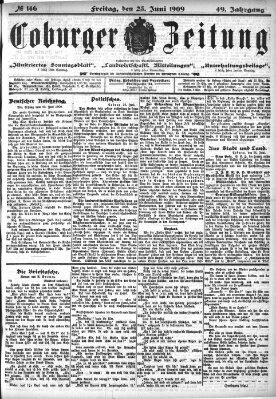 Coburger Zeitung Freitag 25. Juni 1909