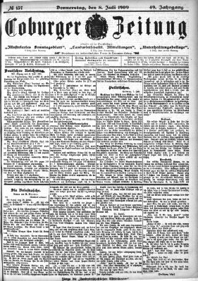 Coburger Zeitung Donnerstag 8. Juli 1909