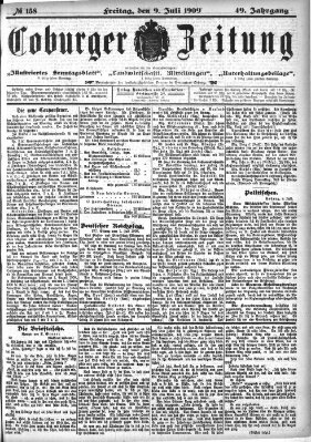 Coburger Zeitung Freitag 9. Juli 1909