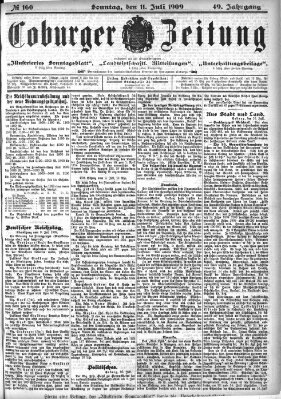 Coburger Zeitung Sonntag 11. Juli 1909