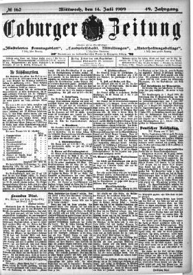 Coburger Zeitung Mittwoch 14. Juli 1909