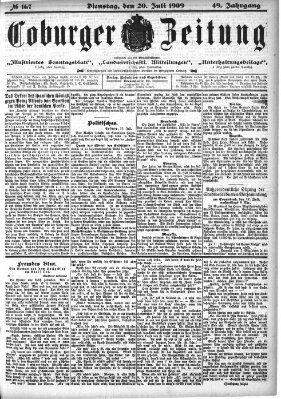 Coburger Zeitung Dienstag 20. Juli 1909