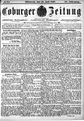 Coburger Zeitung Mittwoch 28. Juli 1909